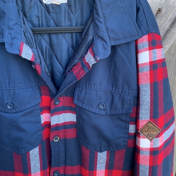 Mountain Warehouse Quilted Flannel Button down Men’s Plaid Shirt Jacket Size M - Picture 13 of 15